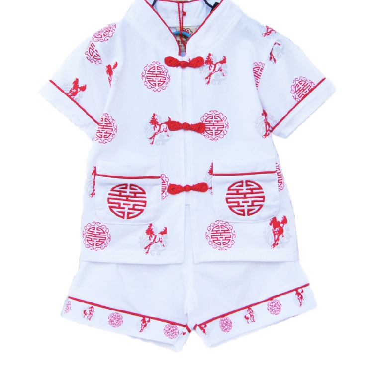 一件代發 2630男童唐裝夏裝寶寶純棉套裝百天周歲慶生套中國風批發・進口・工廠・代買・代購