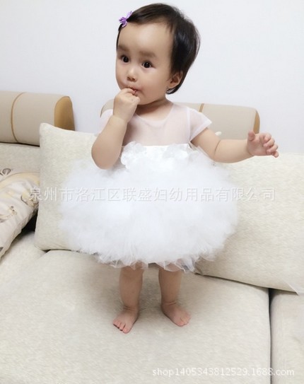 中高檔女童禮服嬰幼兒寶寶0-8歲百天生日禮服白色透視裝工廠,批發,進口,代購