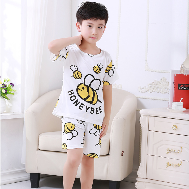 新款韓版夏季兒童短袖睡衣女童男童可愛卡通白雪公主套裝傢居服批發・進口・工廠・代買・代購