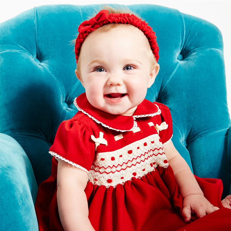歐美外貿原單一線品牌嬰童裝高級純棉禮服裙公主裙百日宴會裙紅色批發・進口・工廠・代買・代購