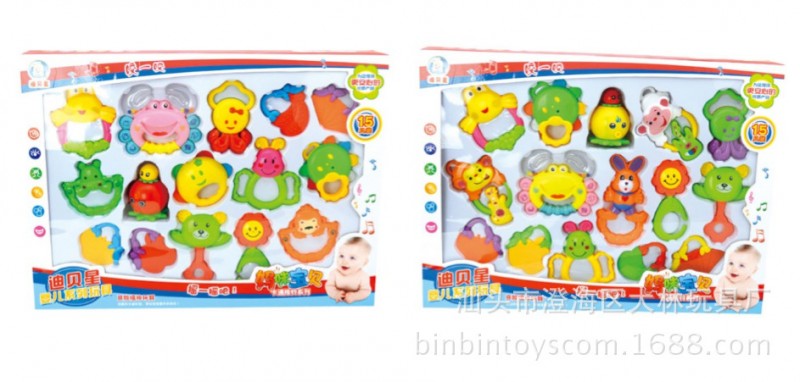 嬰幼兒牙咬搖鈴 新生兒玩具 嬰兒手搖鈴15件套裝 嬰兒玩具禮盒批發・進口・工廠・代買・代購