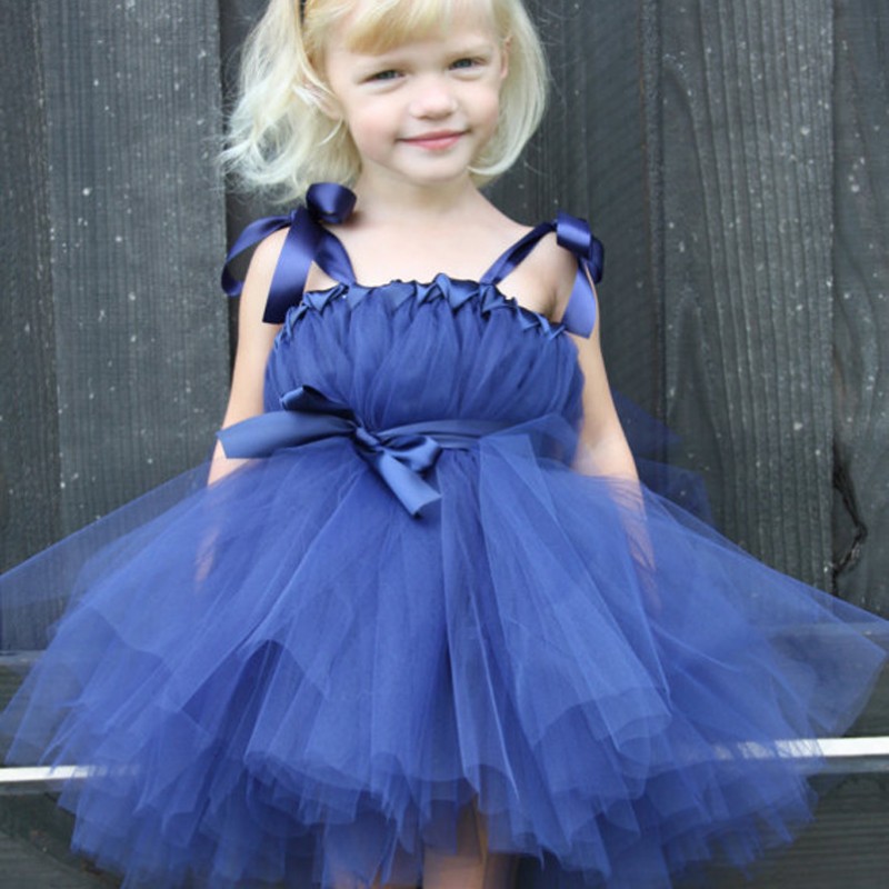 兒童婚紗少女大童鋼琴演出禮服華麗高貴公主裙奢華藍色花童伴娘裙批發・進口・工廠・代買・代購