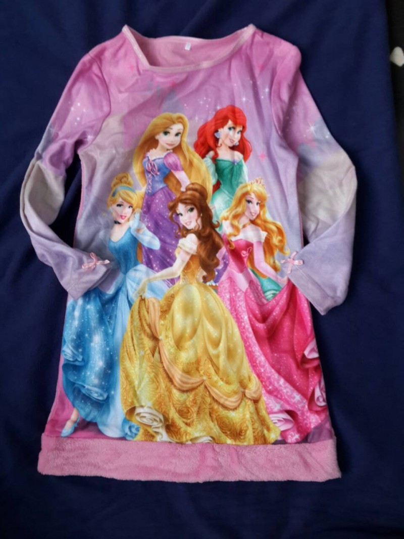 外貿原單尾單女童迪士尼公主裙睡衣睡裙，超細超柔搖粒絨，froze批發・進口・工廠・代買・代購