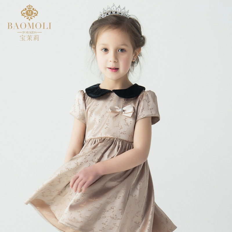 寶茉莉 香檳色女童高檔童裝花童公主禮服裙定製 1件起批工廠,批發,進口,代購