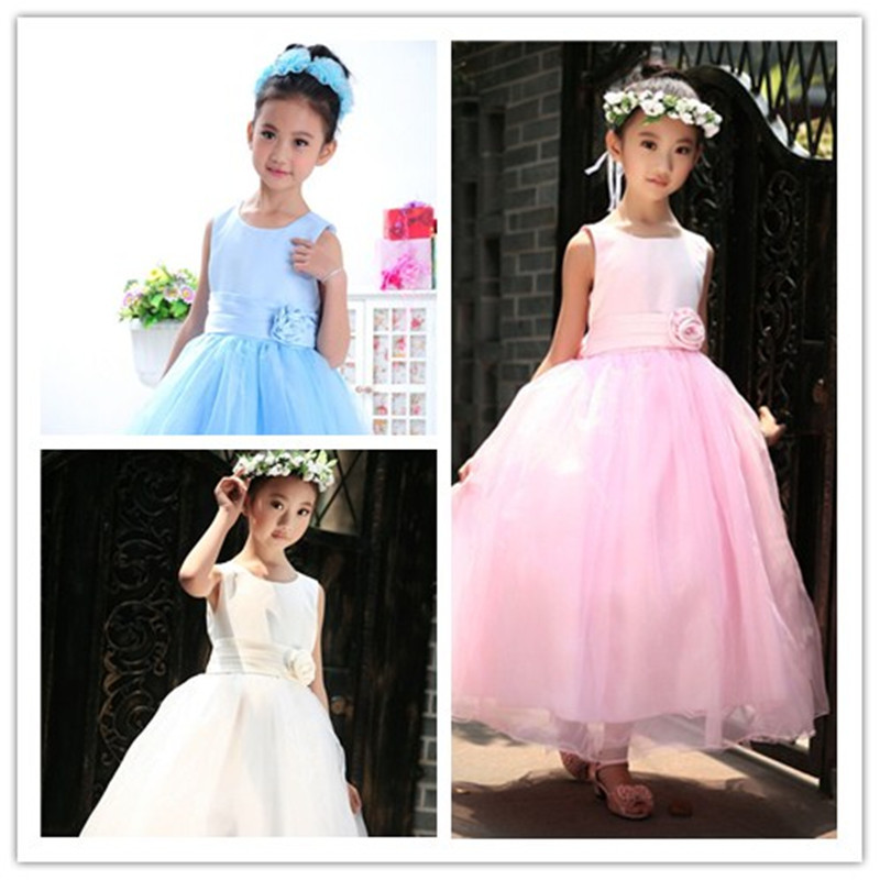 一件代發外貿歐美女童公主裙連衣裙玫瑰花腰帶長裙 兒童婚紗禮服工廠,批發,進口,代購
