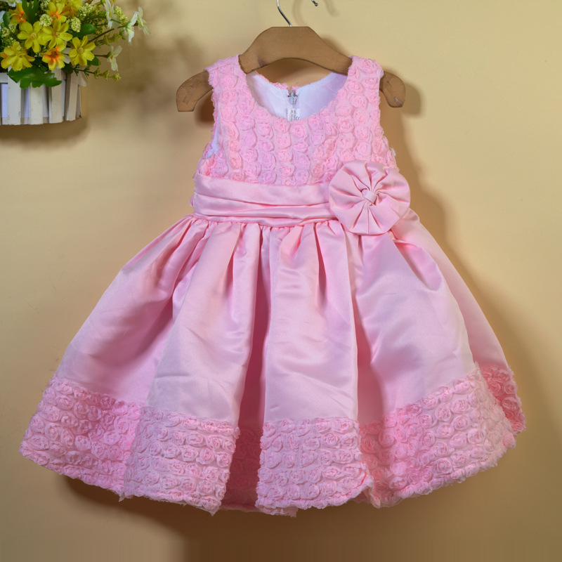 一件代發 新款漂亮玫瑰花花朵女童禮服公主裙 6色可選 批發工廠,批發,進口,代購