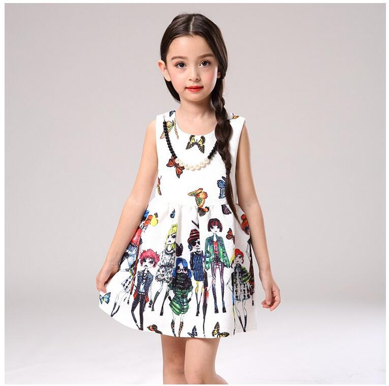 2016新款潮款女童禮服  兒童連衣裙印花 歐美風格高檔 獨傢發售工廠,批發,進口,代購