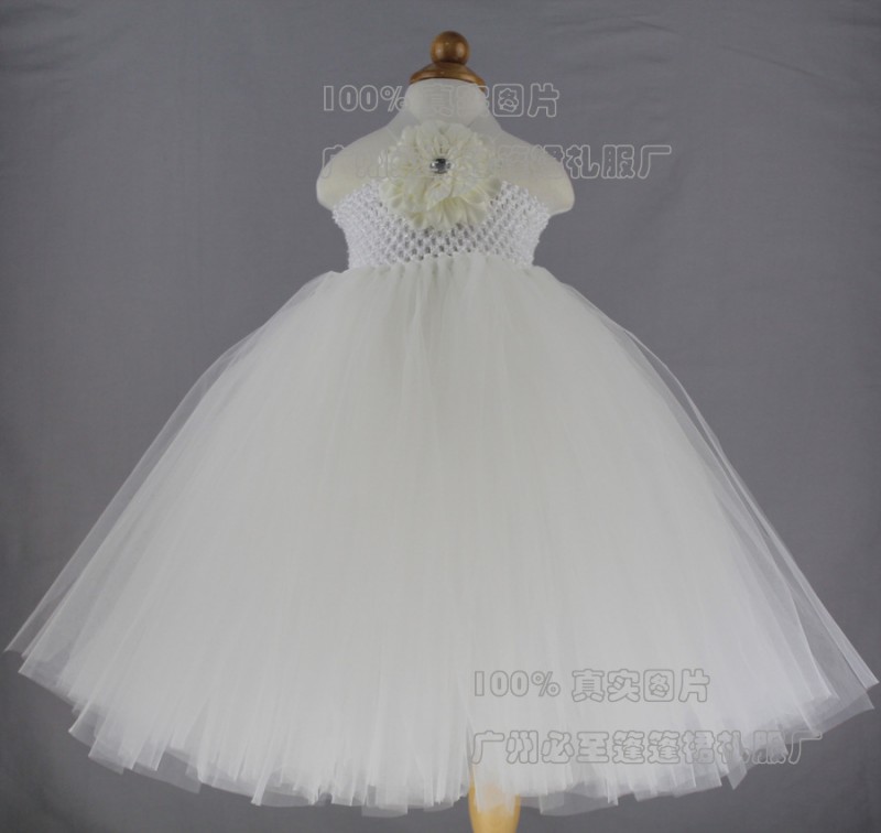 歐美白色兒童婚紗公主裙手工製作女童紗裙蓬蓬裙婚紗禮服廠傢直銷工廠,批發,進口,代購