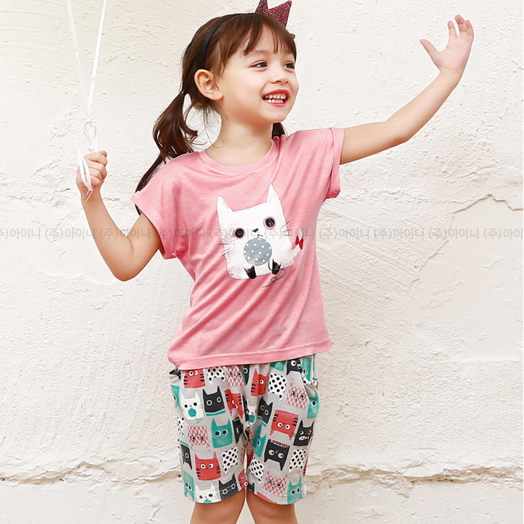 韓國進口代購男女兒童ppippilong2015夏季新款純棉傢居服內衣套裝批發・進口・工廠・代買・代購