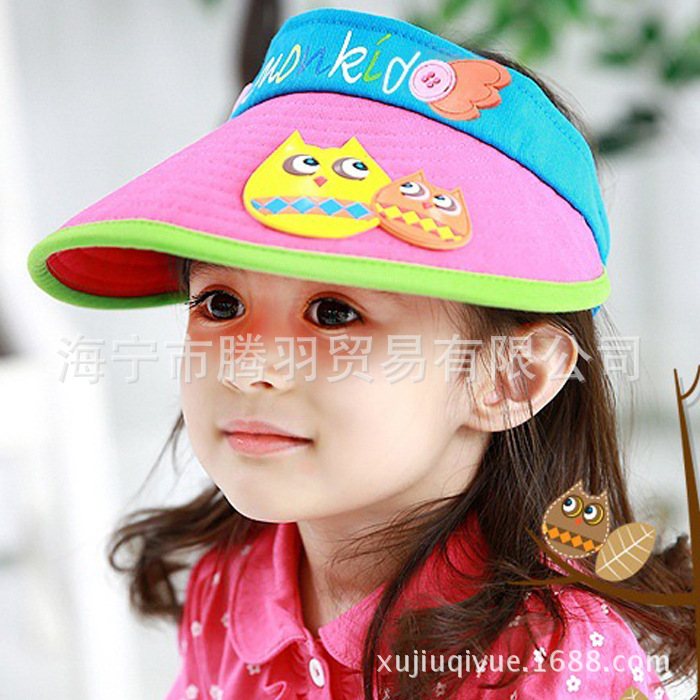 2016夏季韓版女童卡通可折疊遮陽帽兒童戶外空頂太陽帽子一件代發工廠,批發,進口,代購