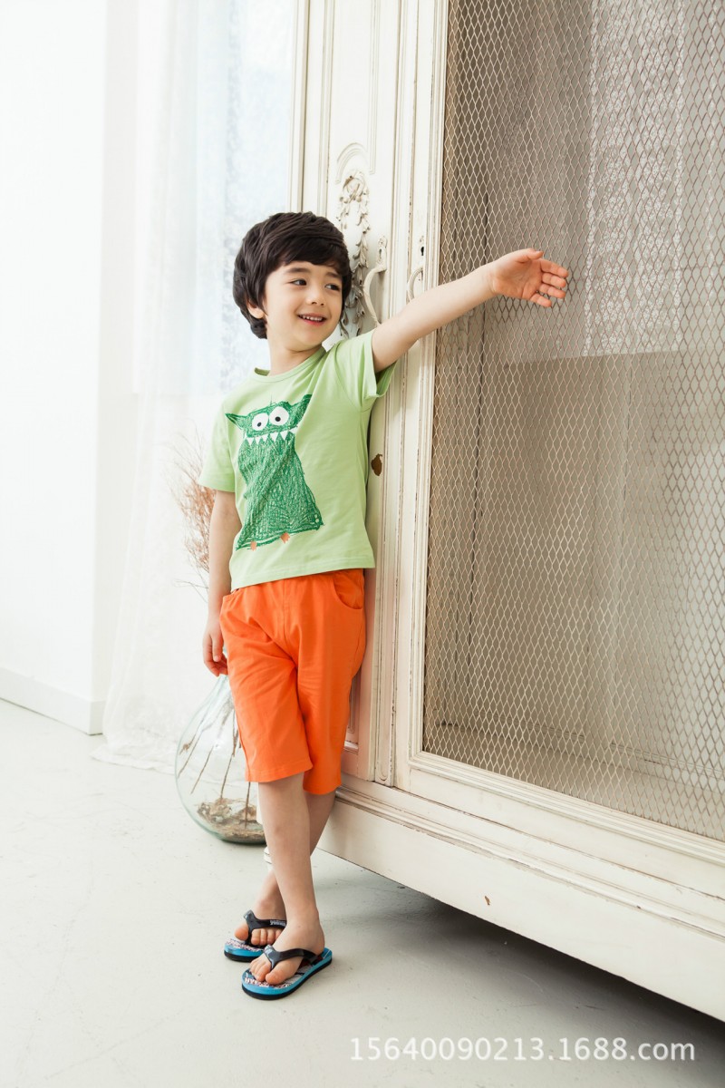 Kiskiss韓國版品牌夏季夏款童裝男童女童半袖空調傢居服兒童套裝批發・進口・工廠・代買・代購