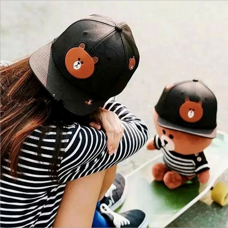 2016韓版童帽小熊帽子兒童成人防曬鴨舌帽親子帽子棒球帽批工廠,批發,進口,代購