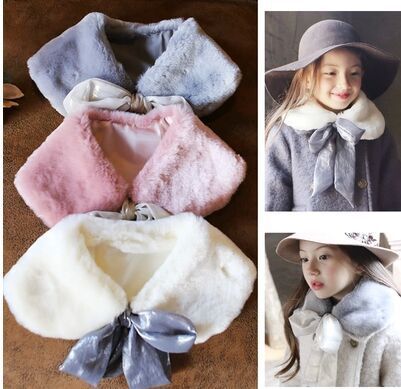 2015冬季新款女童圍巾 兔毛領子 高品質毛領工廠,批發,進口,代購