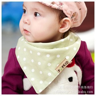 新款韓國版純棉三層加厚 寶寶按扣三角巾按扣兒童圍嘴嬰兒口水巾工廠,批發,進口,代購