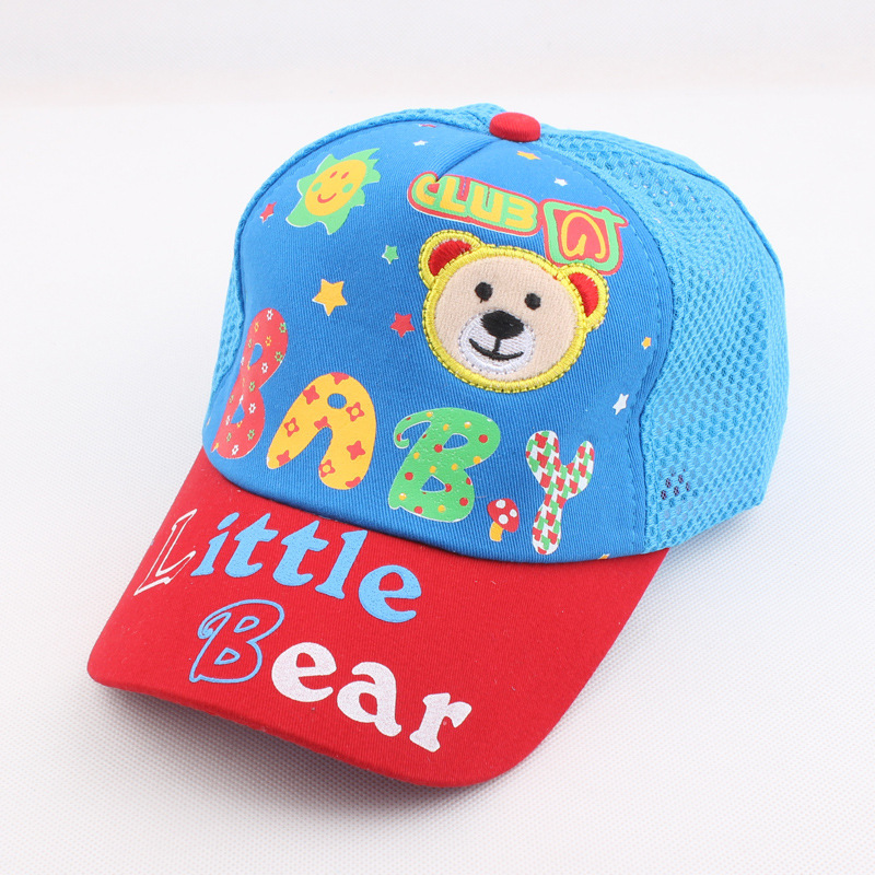 C05 2016年新款卡通小熊鴨舌帽夏季網格帽1-3-6歲童帽棒球帽批發・進口・工廠・代買・代購