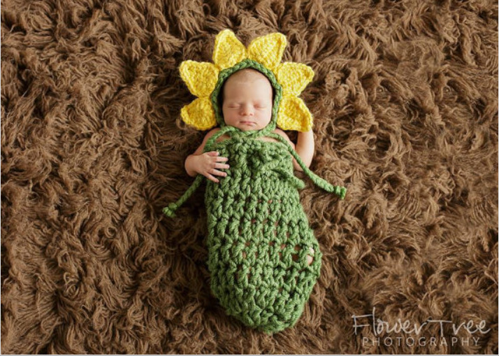 2016年新款嬰兒睡袋造型服 兒童針織帽子 兒童攝影套裝向日葵套裝批發・進口・工廠・代買・代購