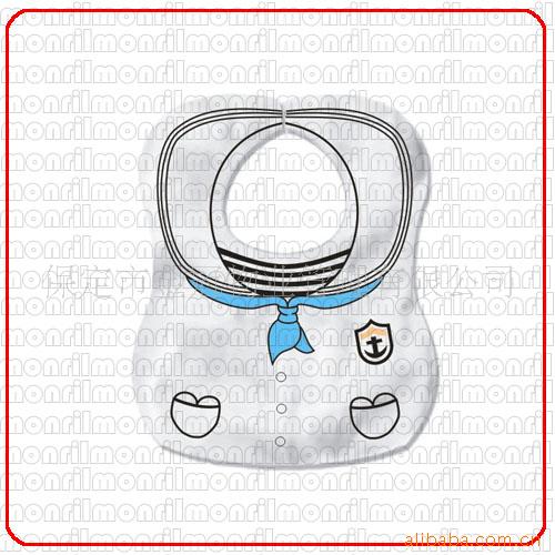 日單外貿原單童裝口水巾嬰兒海軍白色造型口水巾MONRILB1B-005批發・進口・工廠・代買・代購