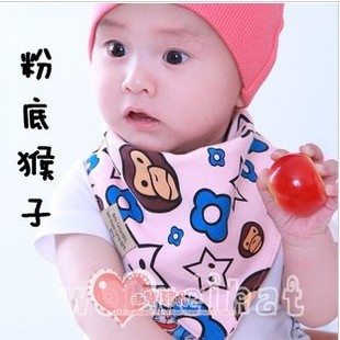 新款韓國版純棉加厚 寶寶按扣三角巾兒童圍嘴嬰兒口水巾 雙麵可用批發・進口・工廠・代買・代購