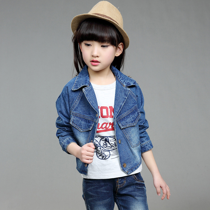 韓版女童上衣外套兒童牛仔衣百搭個性小外套全棉童裝一件代發潮批發・進口・工廠・代買・代購
