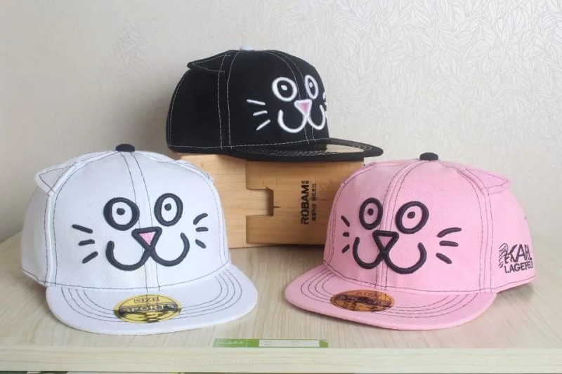 2016新款兒童小貓繡花棒球帽小貓耳朵嘻哈帽卡通寶寶帽子一件代發批發・進口・工廠・代買・代購