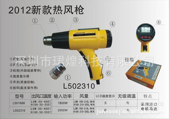 樂達LODESTAR L502310 1800W新款可調 熱風槍工廠,批發,進口,代購