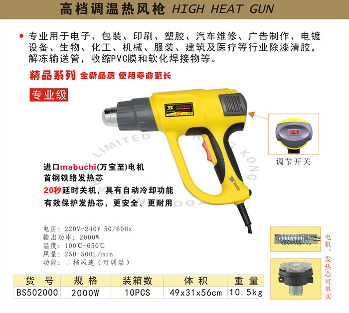 波斯工具 廠傢批發電子 熱風槍 數顯調溫熱風槍 高檔調溫熱風槍批發・進口・工廠・代買・代購