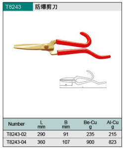 天津橋防/CNFB T8243防爆剪刀工廠,批發,進口,代購
