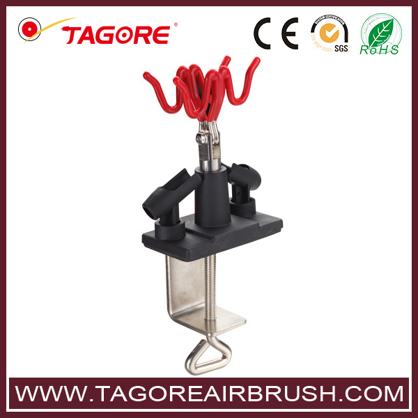 TAGORE四座噴筆模型噴筆架卡扣式可變換角度支架臺夾式噴漆金屬架工廠,批發,進口,代購