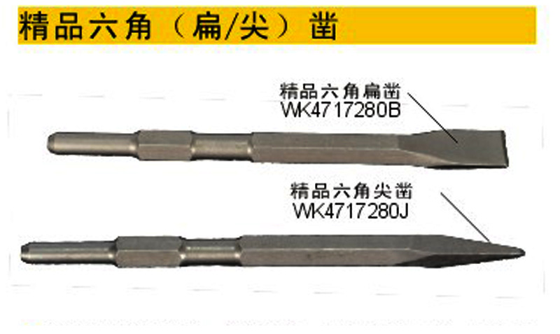 德國威克、WK4717280B、φ17*280精品六角扁鑿/尖鑿、鑿子工廠,批發,進口,代購