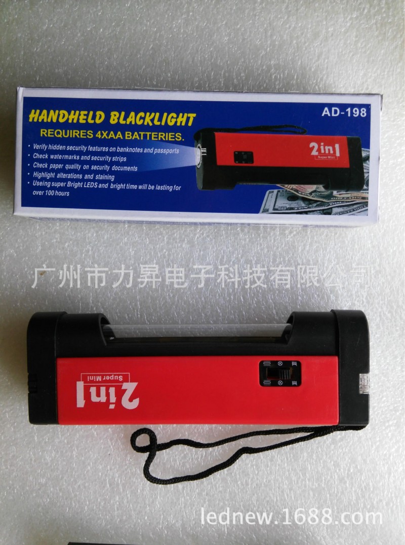 廠傢供應便攜式迷你新款熒光燈紫光燈紫外線燈驗鈔器AD-198工廠,批發,進口,代購