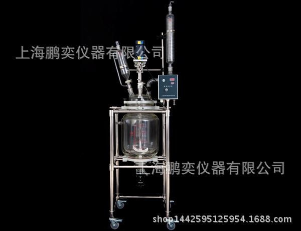 上海鵬奕雙層玻璃反應釜S212-20L多功能雙層玻璃反應器工廠,批發,進口,代購