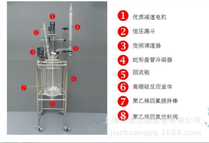 現貨供應SF-30L變頻調速雙層玻璃反應釜 上海互佳機器工廠,批發,進口,代購