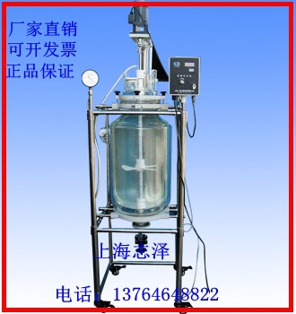 上海志澤精品推薦機械密封對焊法蘭式四氟蓋玻璃反應釜S212-50L工廠,批發,進口,代購