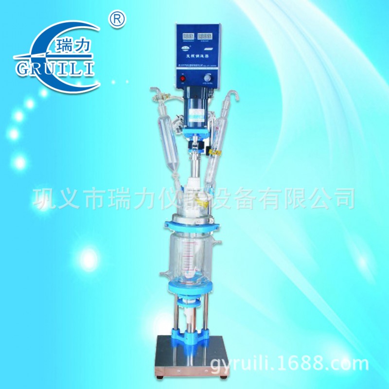 廠傢直銷1L/2L3L/5L 雙層玻璃反應釜/玻璃反應釜2L/雙層反應釜工廠,批發,進口,代購