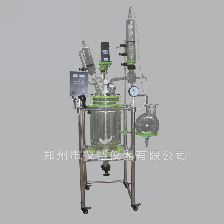 雙層玻璃反應釜S212-20L 變頻調速20L玻璃反應器 廠傢直銷工廠,批發,進口,代購