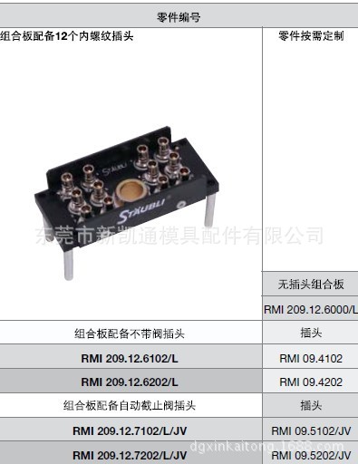 史陶比爾STAUBLI組合接頭固定板RMI209.20.1810/JV工廠,批發,進口,代購