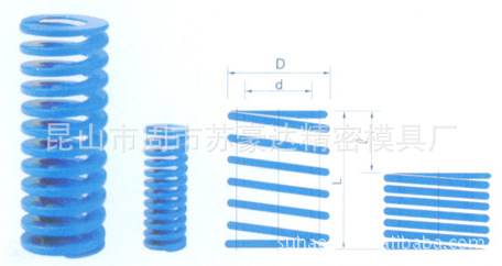 藍色彈簧，各種顏色，模具標準件，非標定製工廠,批發,進口,代購