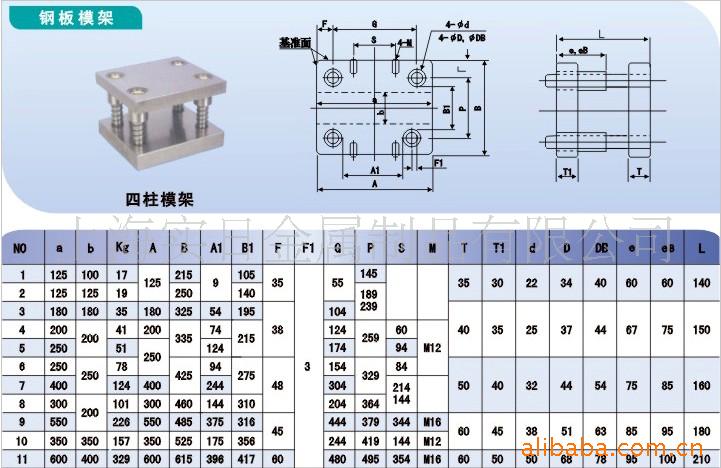 供應四柱模架-冷沖模模架-五金模模架工廠,批發,進口,代購