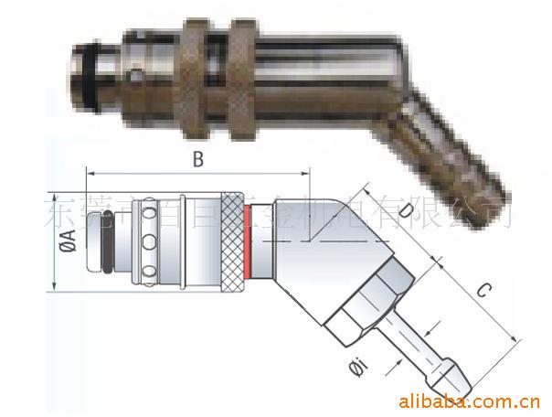 供應45度插管式快速接頭，法式模具用快速接頭，模具快速接頭工廠,批發,進口,代購