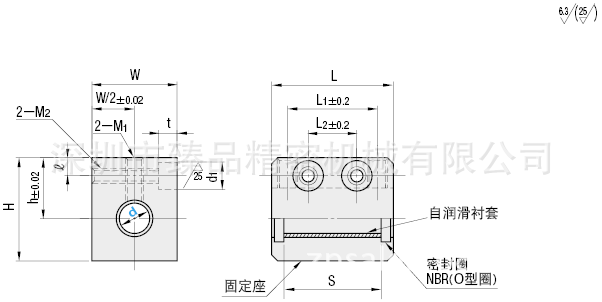 供應JFBA無油襯套方型固定座組件內置樹脂襯套型工廠,批發,進口,代購