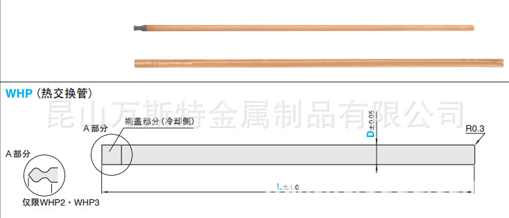 供應日本米思米MISUMI模具內部銅熱交換管WHP2-145工廠,批發,進口,代購