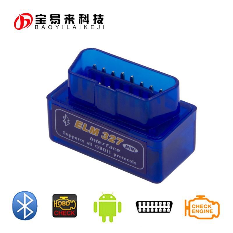 MINI ELM327 Bluetooth OBD 1.5硬件版本 藍色elm327 更低功耗工廠,批發,進口,代購