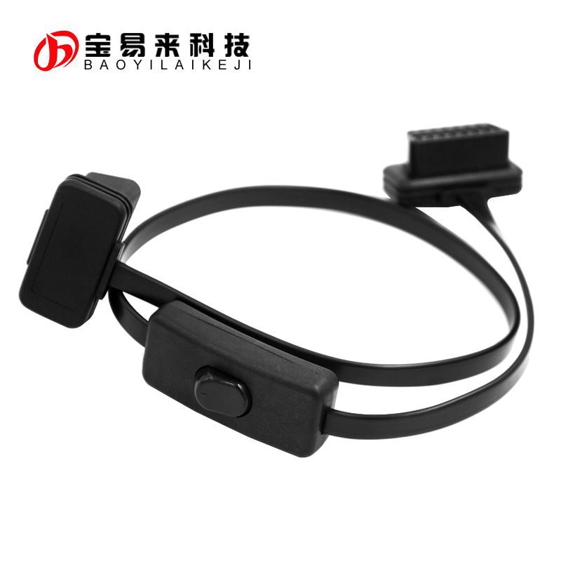 OBD2 扁線延長線 帶開關 16PIN 公母 60公分連接線 長60CM工廠,批發,進口,代購