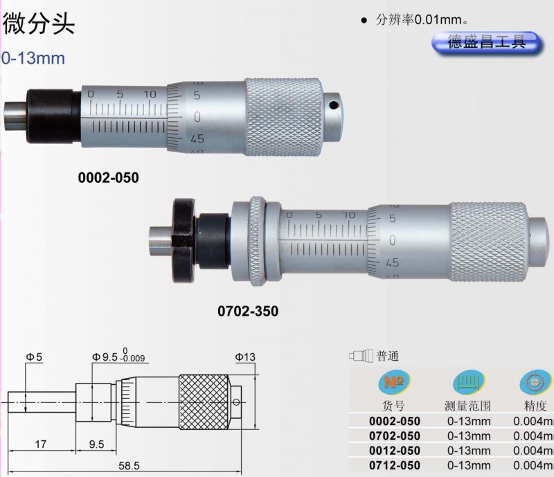 青量微分頭0-13mm 0712-350球測麵帶安裝螺母帶絲桿製動裝置工廠,批發,進口,代購