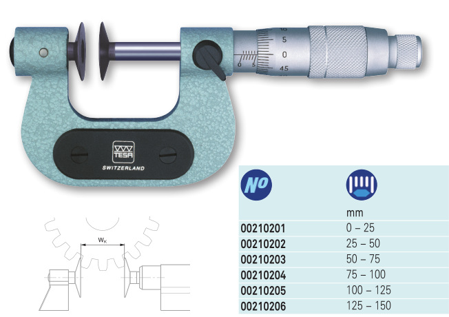 原裝瑞士TESA齒輪公法線千分尺00210206工廠,批發,進口,代購