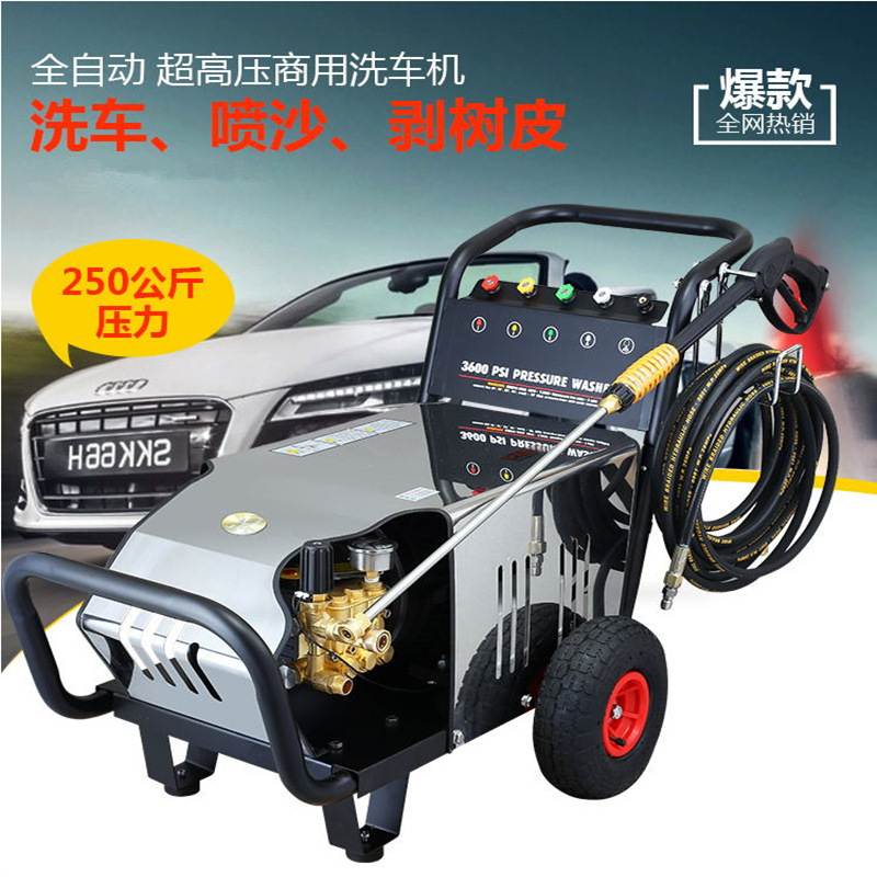 熊貓全自動工業清洗機超高壓220V/380V冷水洗車機 手推式根雕除銹工廠,批發,進口,代購