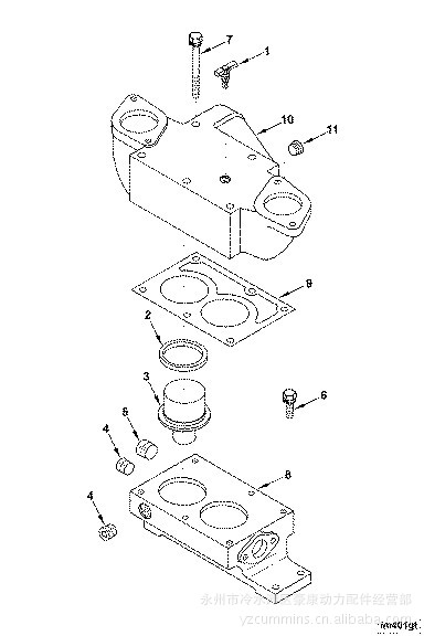 供應康明斯工程機械用發動機配件    節溫器殼 3010933工廠,批發,進口,代購