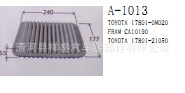 供應豐田卡羅拉17801-21050 17801-0M020 CA10190空氣濾清器工廠,批發,進口,代購