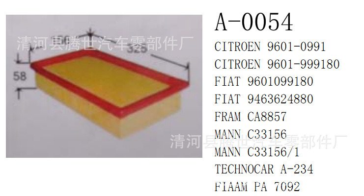 廠傢直銷 雪鐵龍9601999180 C33156 CA8857 A-234空氣濾清器工廠,批發,進口,代購