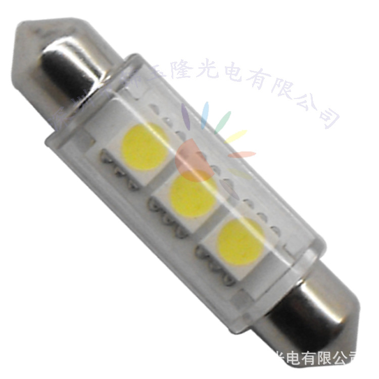 廠傢批發42mm雙尖發光3SMD5050正白牌照燈/閱讀燈/車門燈工廠,批發,進口,代購